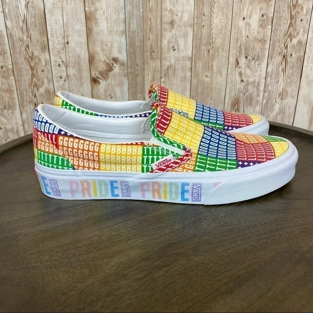 Vans Pride Classic Slip On LGBTQ Canvas Sneaker‎ Size 9 Men